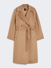 Double-Breasted Wool Coat for Women - Camel - Max Mara UAE
