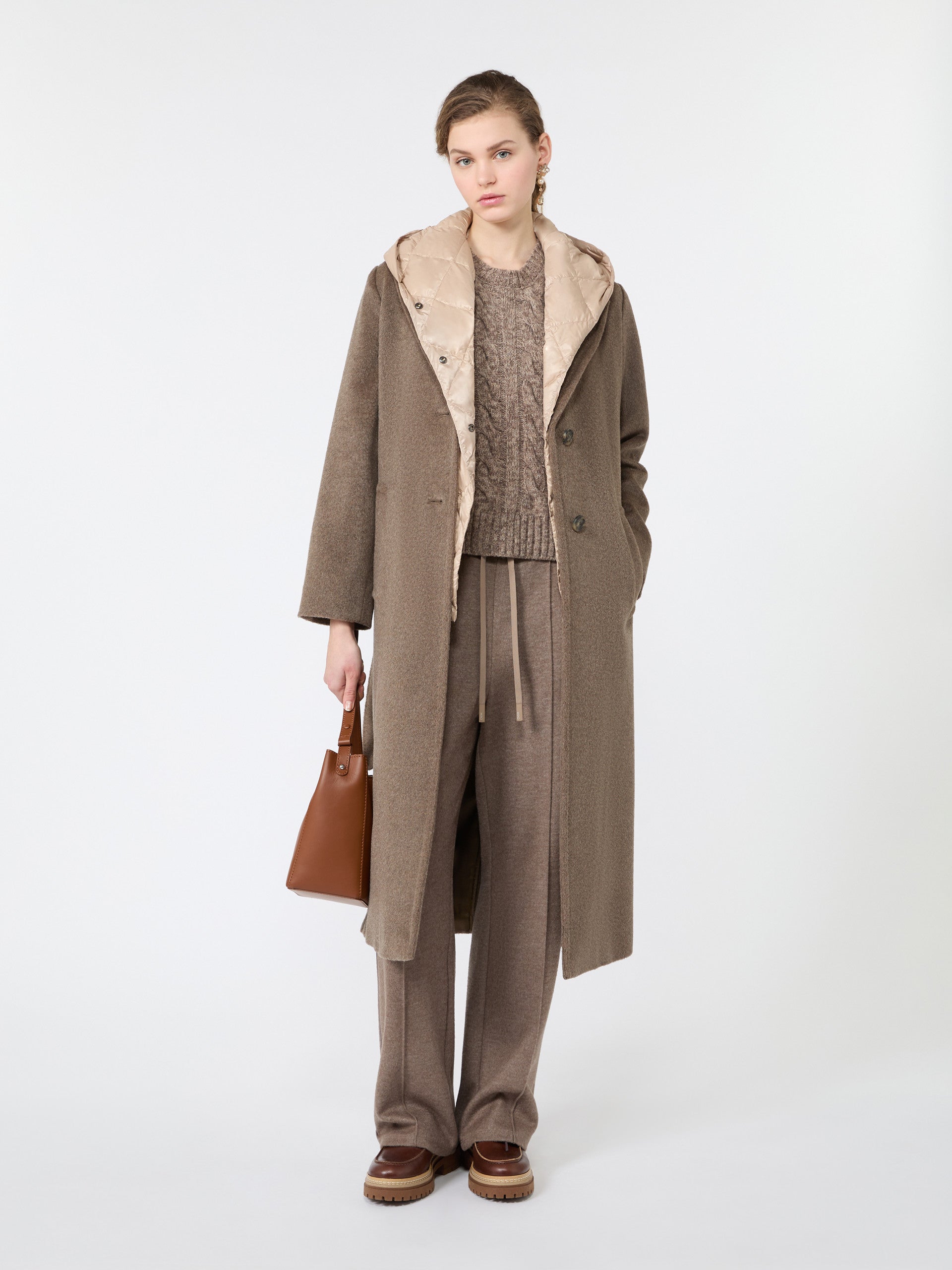 max mara wool and alpaca teddy long coat for women