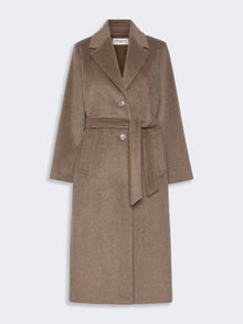 Wool And Alpaca Teddy Long Coat for Women - Marron Glace' - Max Mara UAE