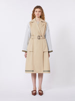 Reversible water-repellent gabardine trench coat