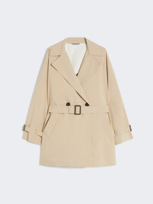 Short Trench Coat In Water-Repellent Canvas for Women - Beige - Max Mara UAE