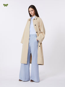 Water-Repellent Cotton Trench Coat for Women - Beige - Max Mara UAE