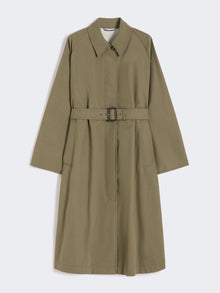 Water-Repellent Cotton Trench Coat for Women - Mud - Max Mara UAE
