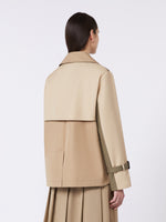 Cropped, water-repellent gabardine trench coat