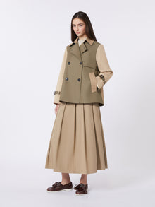 Cropped, water-repellent gabardine trench coat
