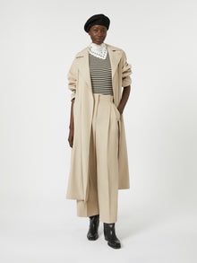 Water-repellent canvas trench coat