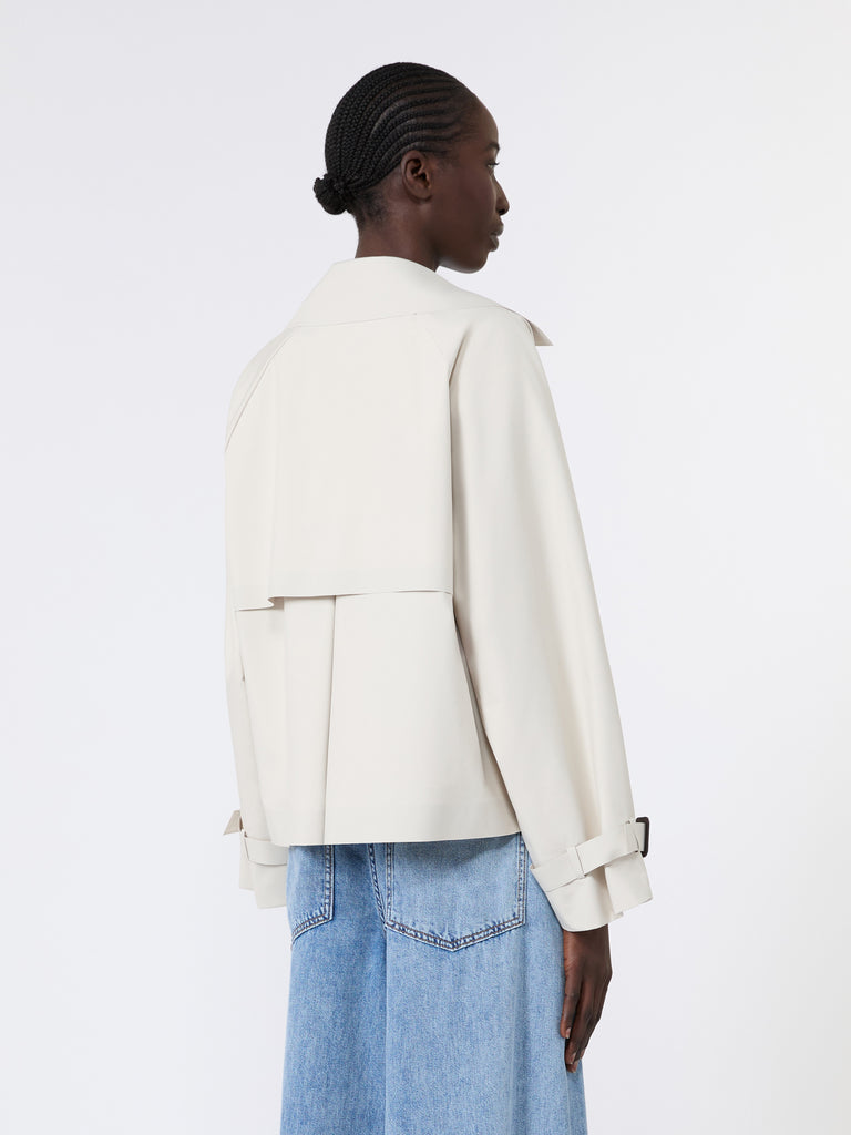 max mara short water-repellent canvas trench coat