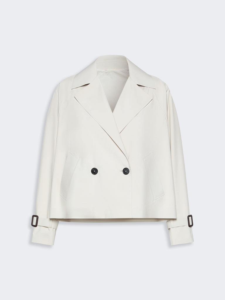 max mara short water-repellent canvas trench coat