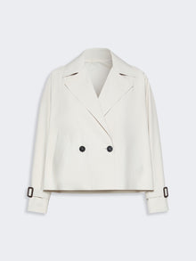 Short Water-Repellent Canvas Trench Coat for Women - Ivory - Max Mara UAE