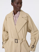 max mara long water-repellent technical canvas trench coat for women