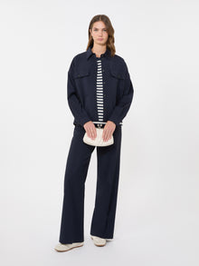 Woollen Cloth Cropped Jacket for Women - Navy - Max Mara UAE