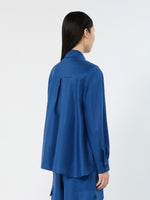 Linen Workwear Jacket for Women - Cornflower Blue - Max Mara UAE