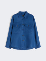Linen Workwear Jacket for Women - Cornflower Blue - Max Mara UAE