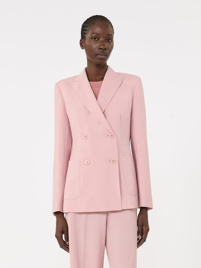 max mara double-breasted stretch wool blazer