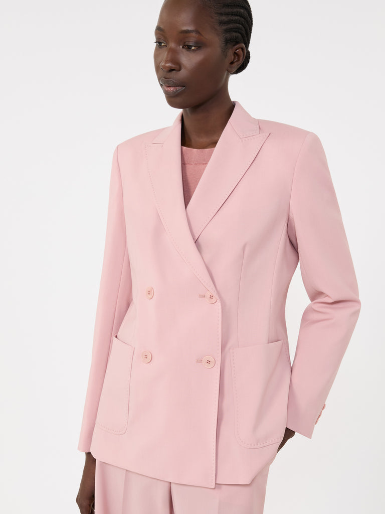 max mara double-breasted stretch wool blazer