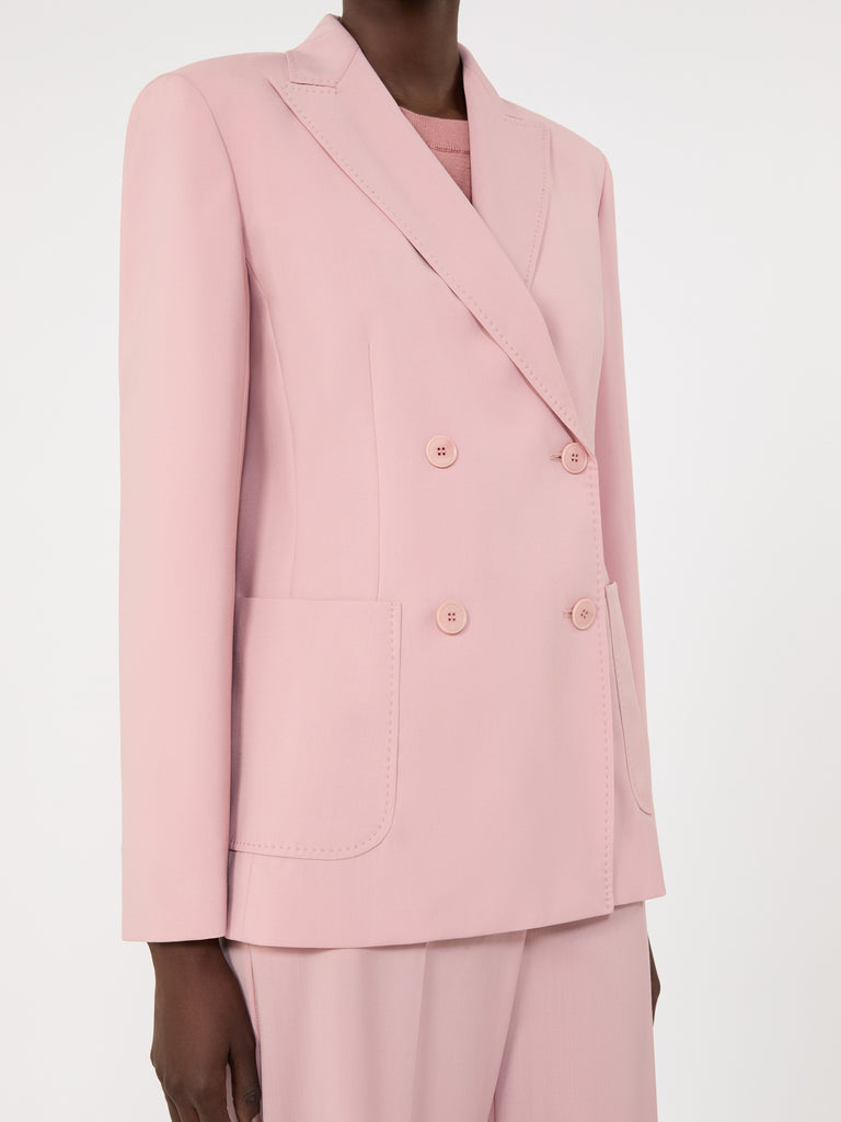 max mara double-breasted stretch wool blazer