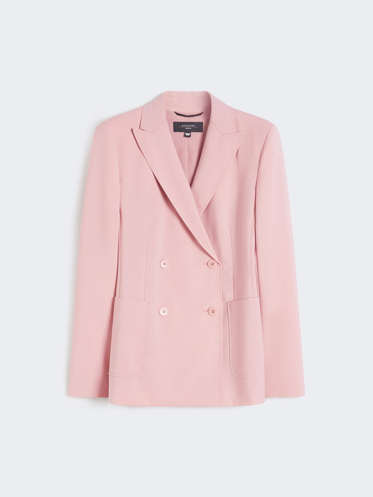 max mara double-breasted stretch wool blazer