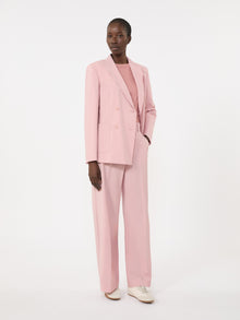 Double-Breasted Stretch Wool Blazer for Women - Antique Rose - Max Mara UAE