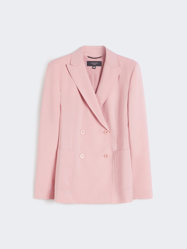max mara double-breasted stretch wool blazer for women