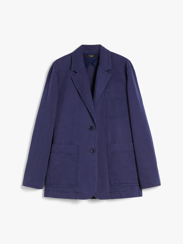 Cotton And Linen Jacket for Women - Navy - Max Mara UAE