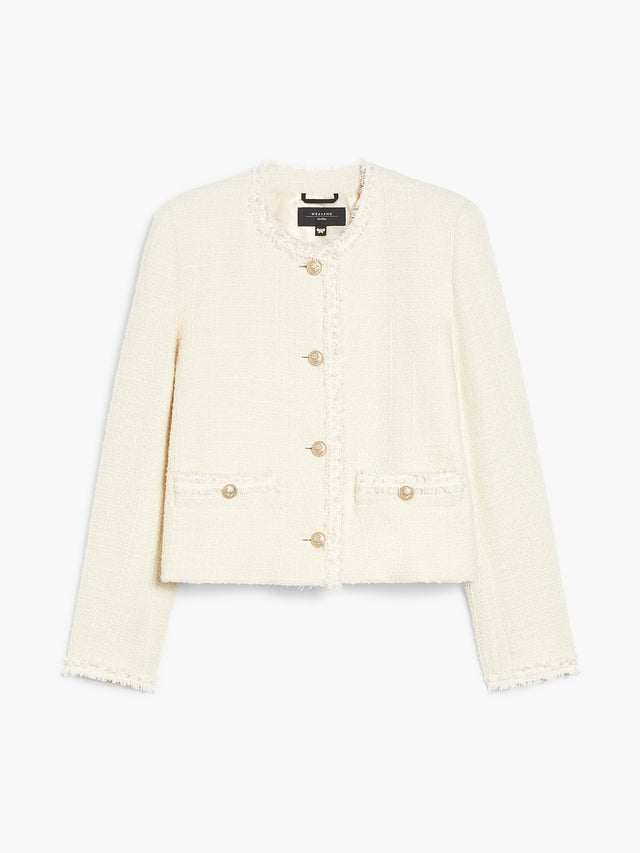 Wool-Blend Jacket for Women - Ecru - Max Mara UAE