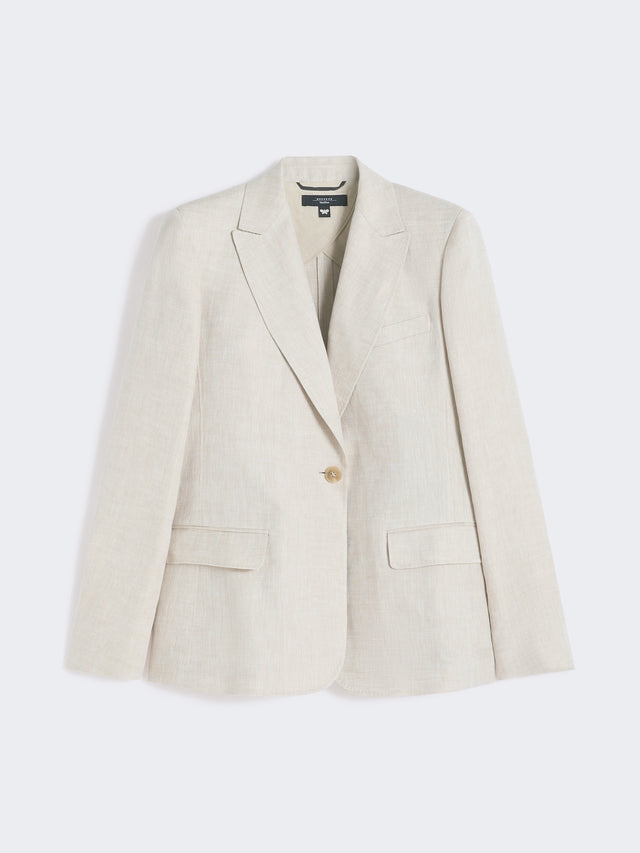 Linen Canvas Blazer for Women - Ecru - Max Mara UAE