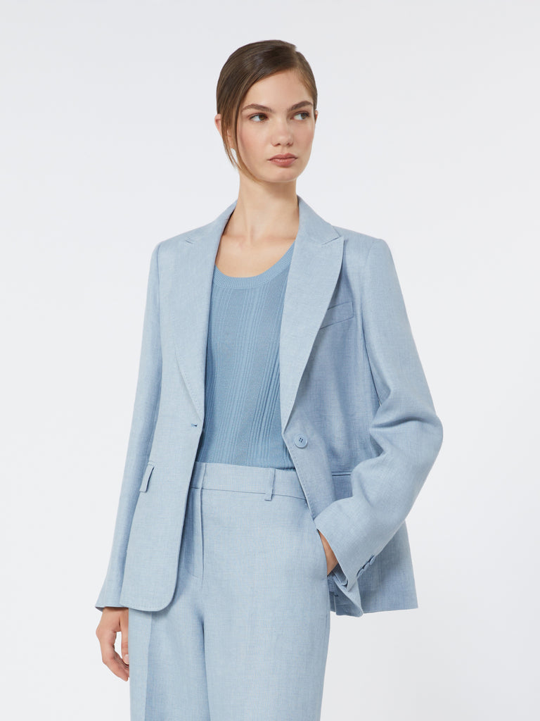 max mara linen canvas blazer