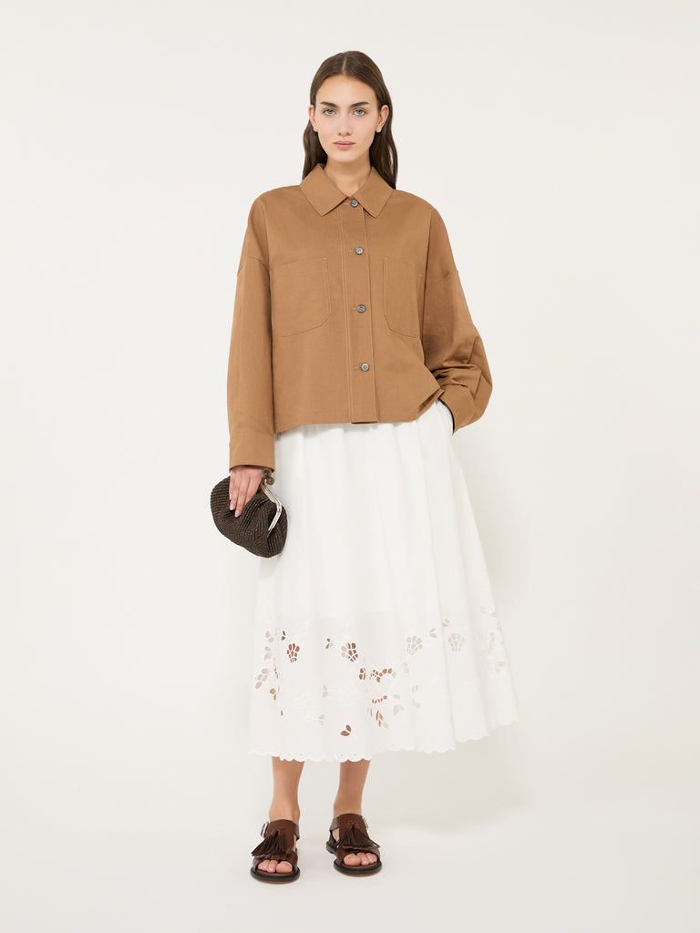 max mara linen and cotton basketweave oversize jacket