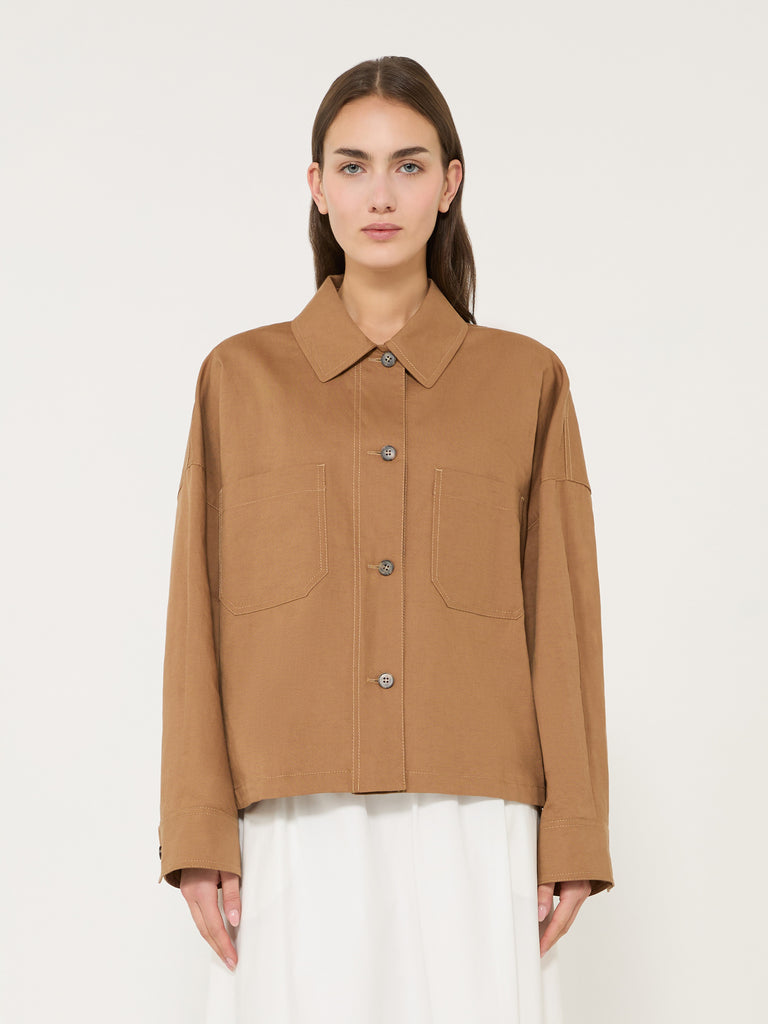 max mara linen and cotton basketweave oversize jacket