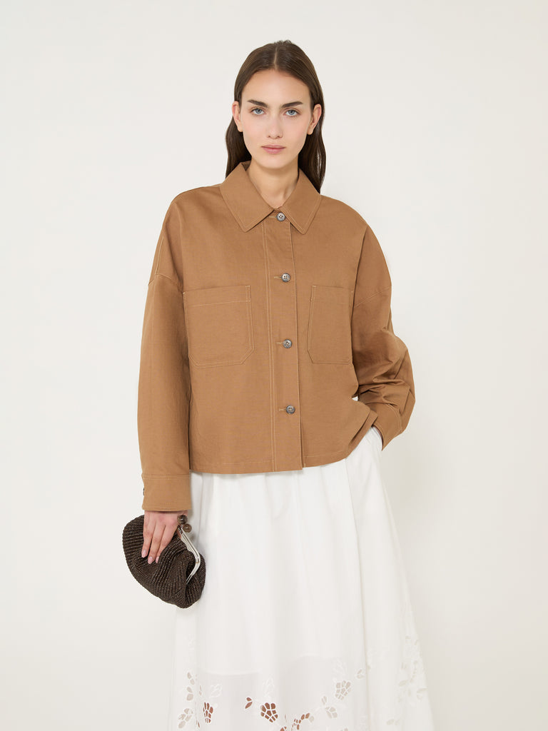 max mara linen and cotton basketweave oversize jacket
