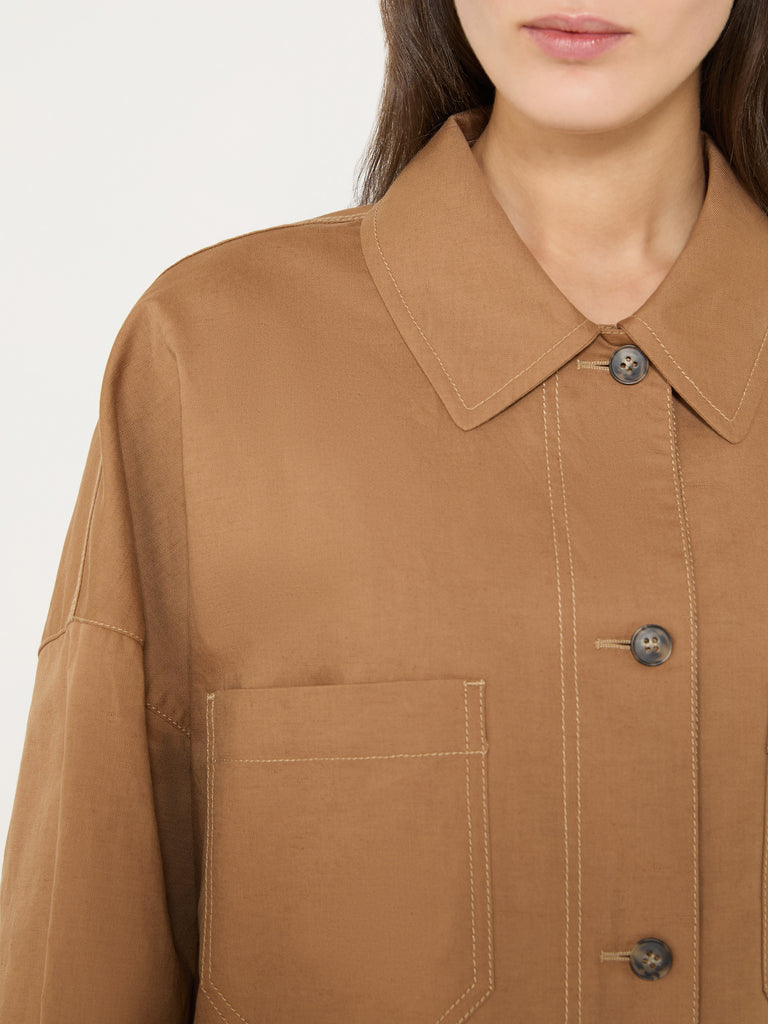max mara linen and cotton basketweave oversize jacket