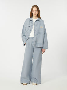 Cotton Canvas Workwear Jacket for Women - Light Blue - Max Mara UAE