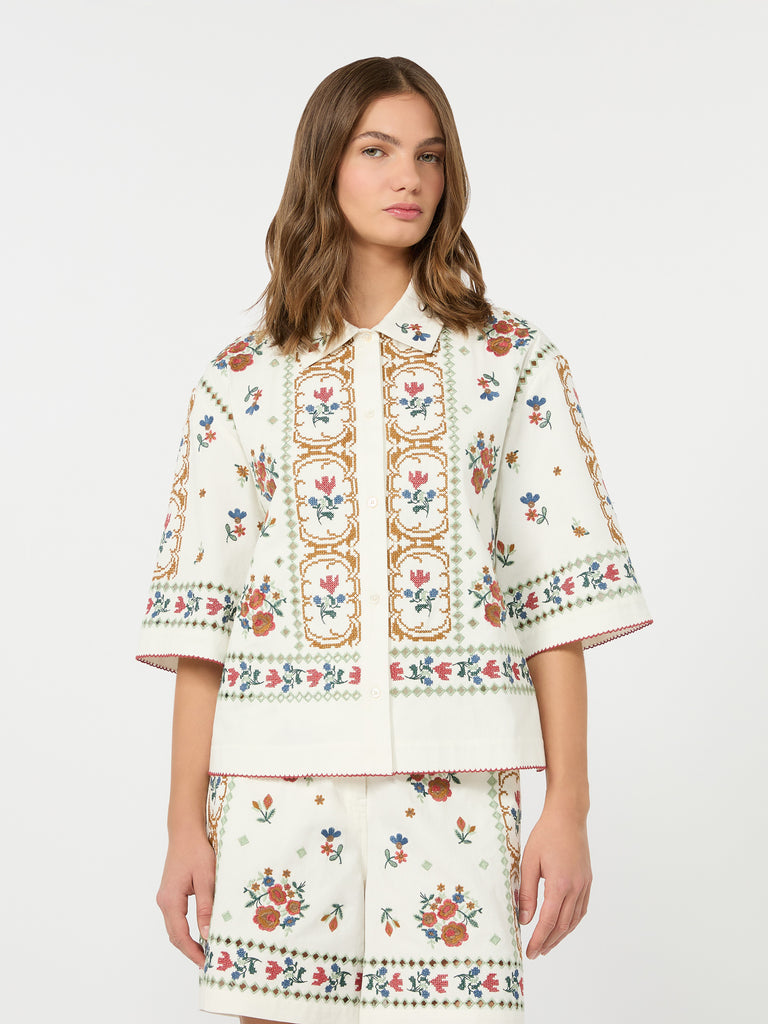 max mara embroidered cotton jacket