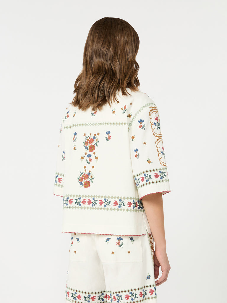 max mara embroidered cotton jacket