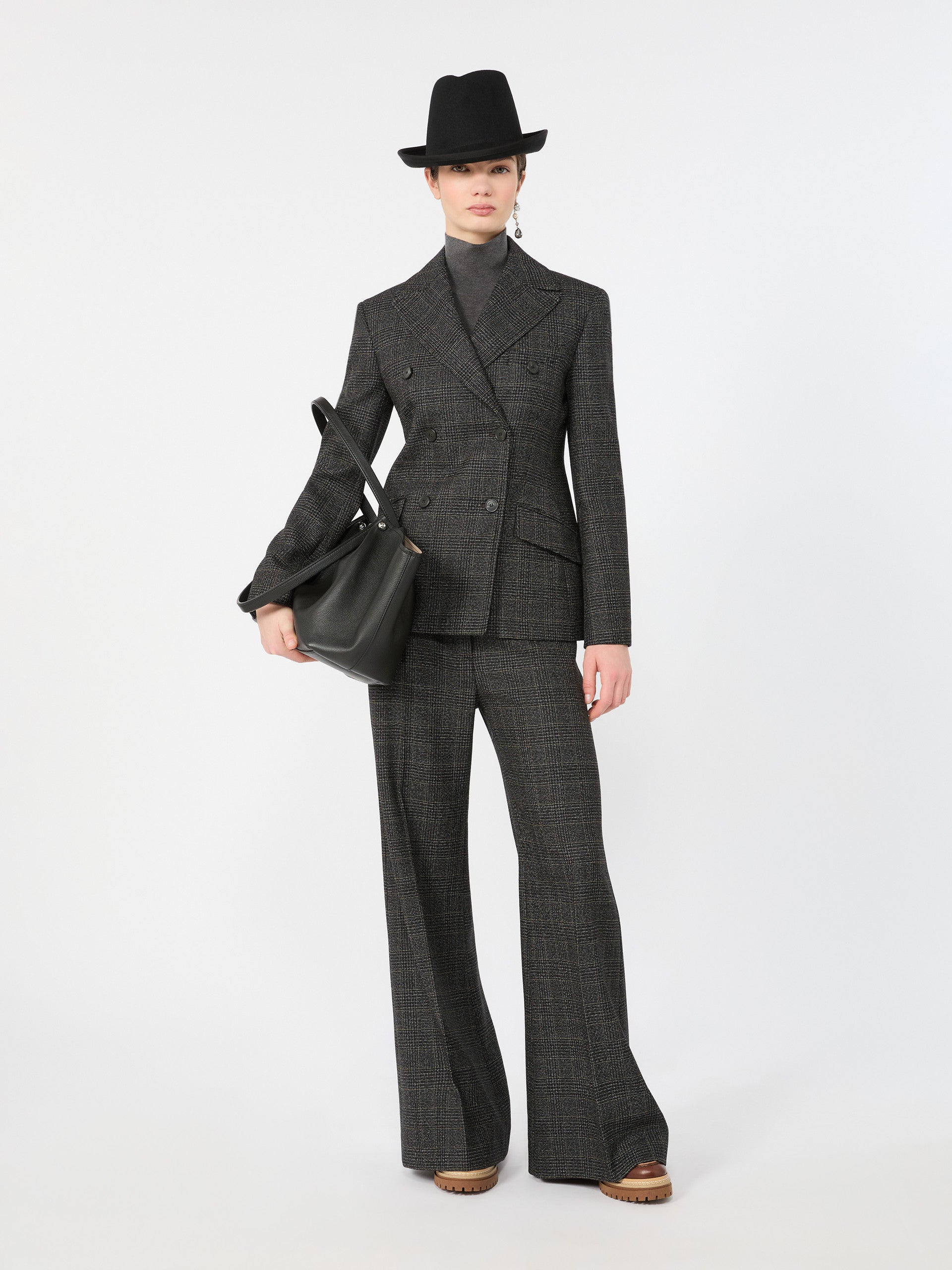 max mara prince of wales check wool blazer for women