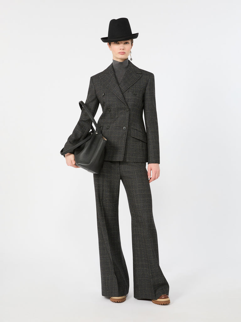 max mara prince of wales check wool blazer