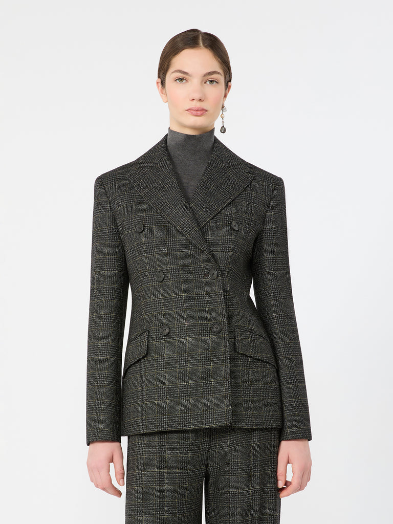 max mara prince of wales check wool blazer