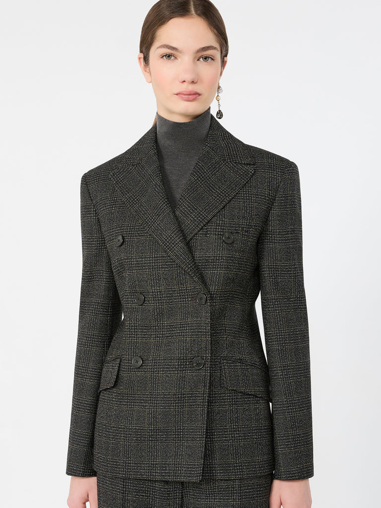 max mara prince of wales check wool blazer