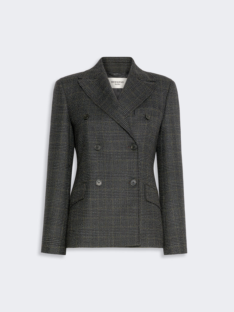 max mara prince of wales check wool blazer
