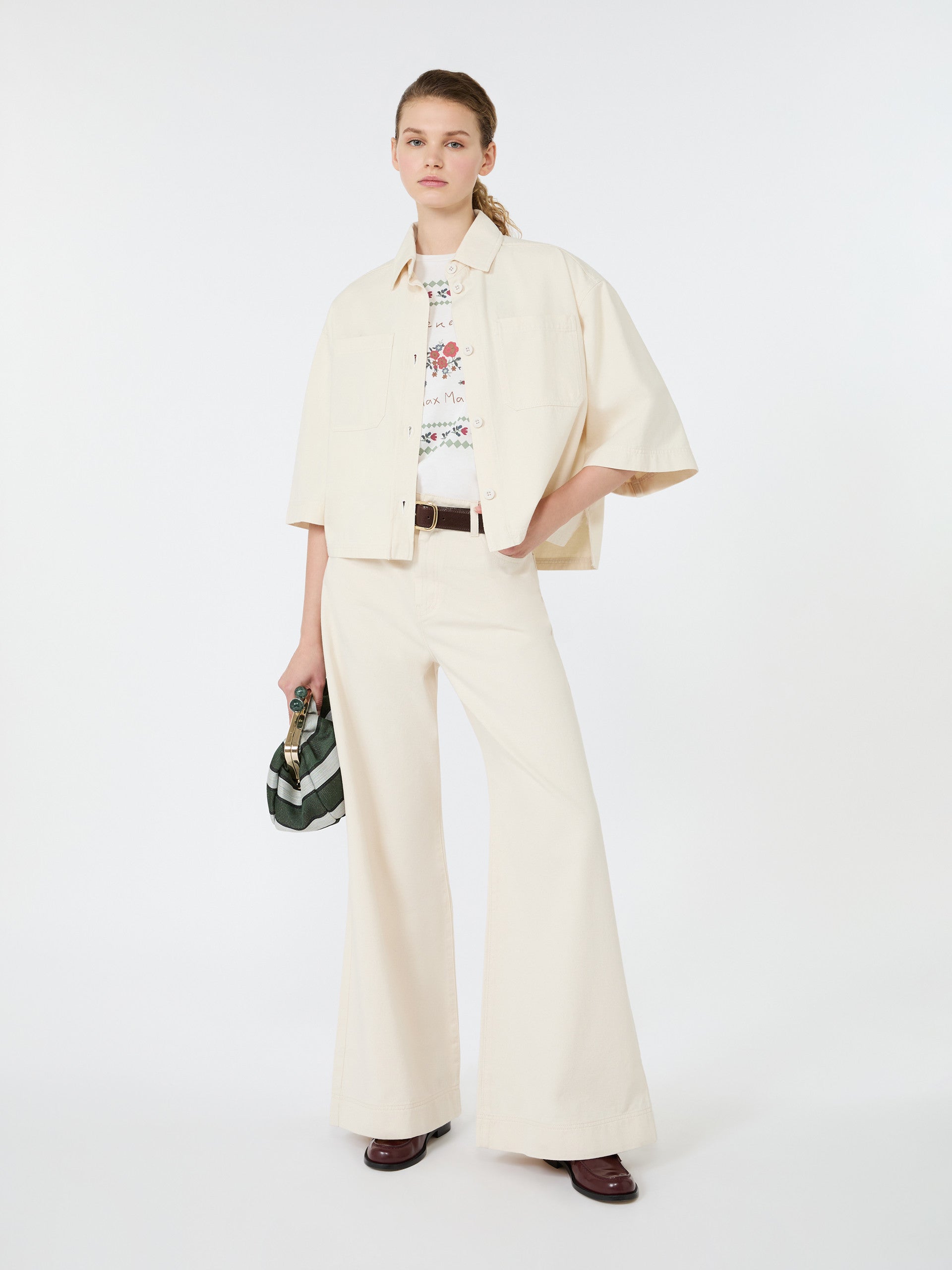 max mara washed cotton cropped jacket for women