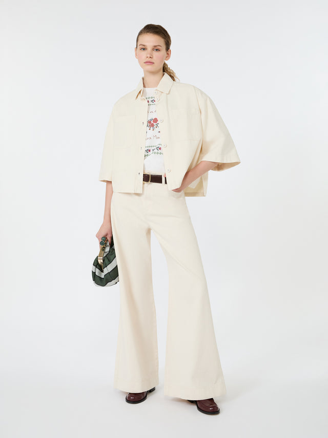 max mara washed cotton cropped jacket for women