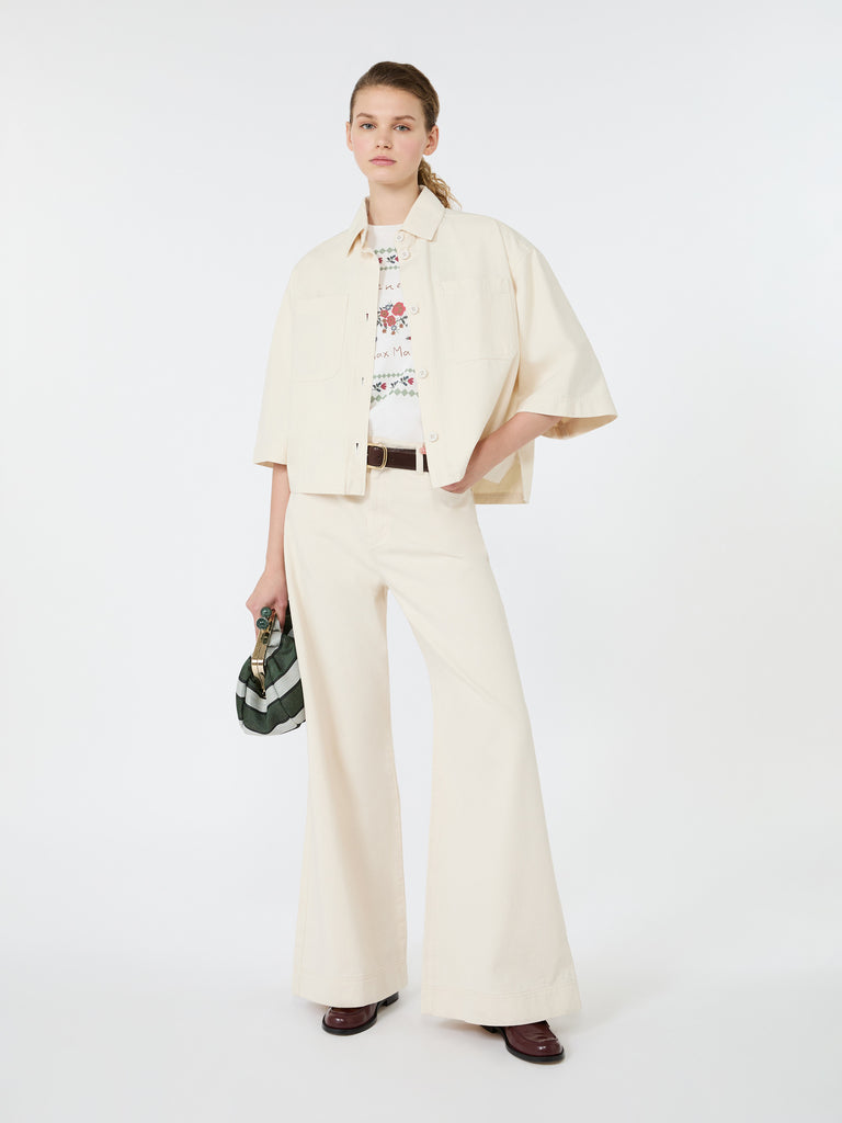 max mara washed cotton cropped jacket