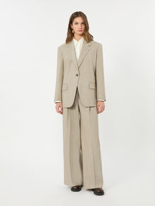 Oversized Woollen Cloth Blazer for Women - Hazelnut Brown - Max Mara UAE