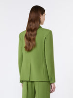 Single-Breasted Stretch Wool Blazer for Women - Green - Max Mara UAE
