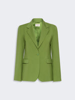 Single-Breasted Stretch Wool Blazer for Women - Green - Max Mara UAE