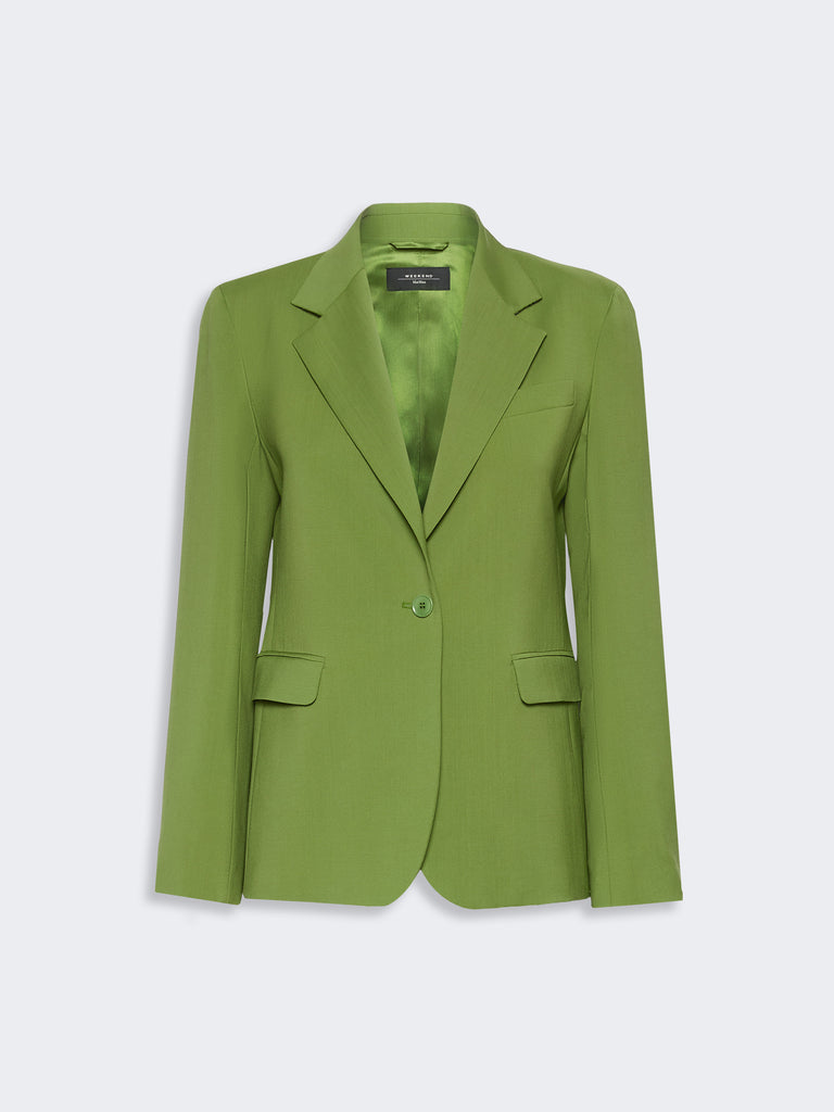 max mara single-breasted stretch wool blazer
