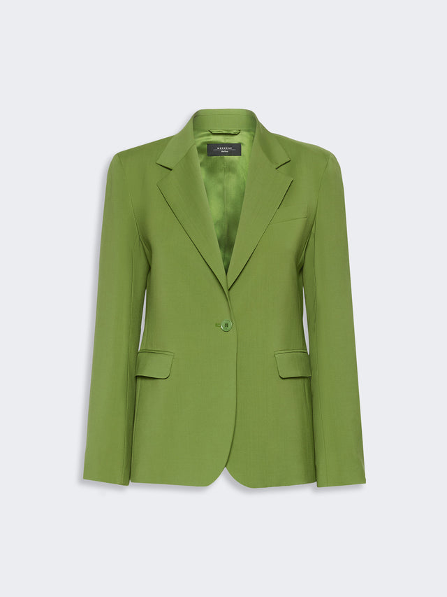 max mara single-breasted stretch wool blazer for women