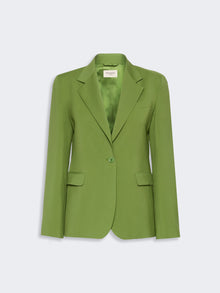 Single-Breasted Stretch Wool Blazer for Women - Green - Max Mara UAE