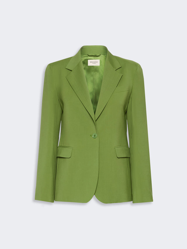 max mara single-breasted stretch wool blazer for women