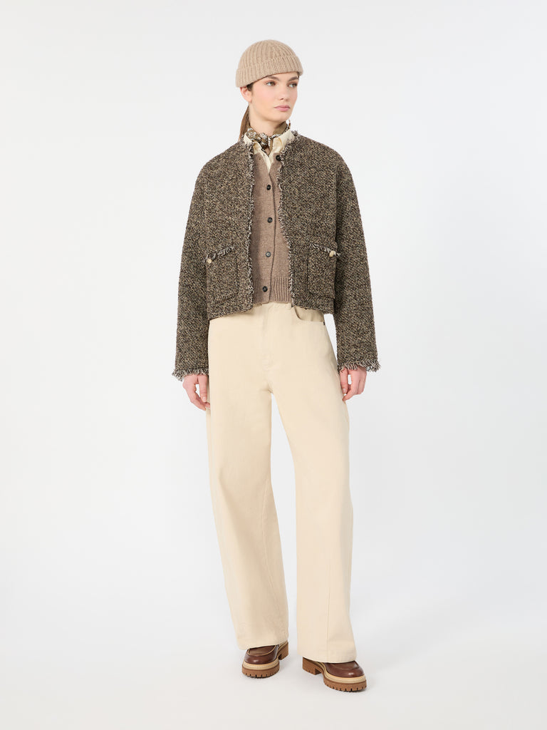 max mara wool blend bouclé boxy jacket